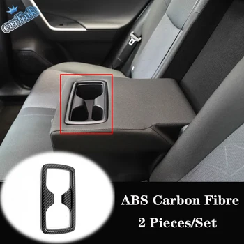 

Trim Shell Car Styling Accessories ABS Carbon Fibre / wood 1pcs Grain for Toyota RAV4 2019 2020 Car Rear Water Cup Frame Cover