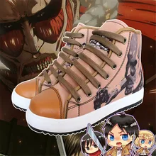 Мужская и женская обувь для косплея аниме «Атака Титанов»; Высококачественная парусиновая обувь на плоской подошве; оригинальная обувь для спорта и отдыха; обувь на плоской подошве
