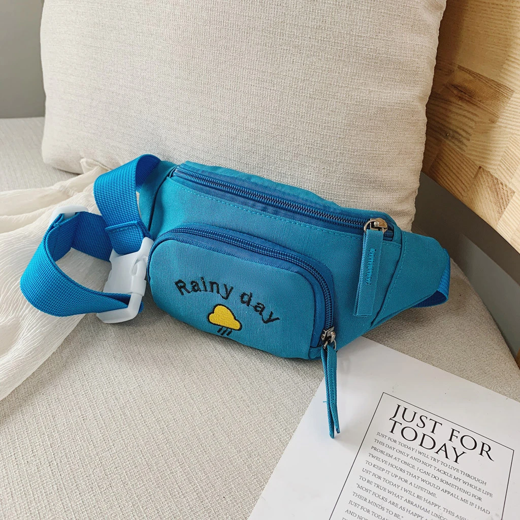 2019 Hot Sale Solid Color Child Joker Crossbody Waist Purse Cartoon Canvas Zipper Chest Bags Pocket Pocket Shoulder Bag 826