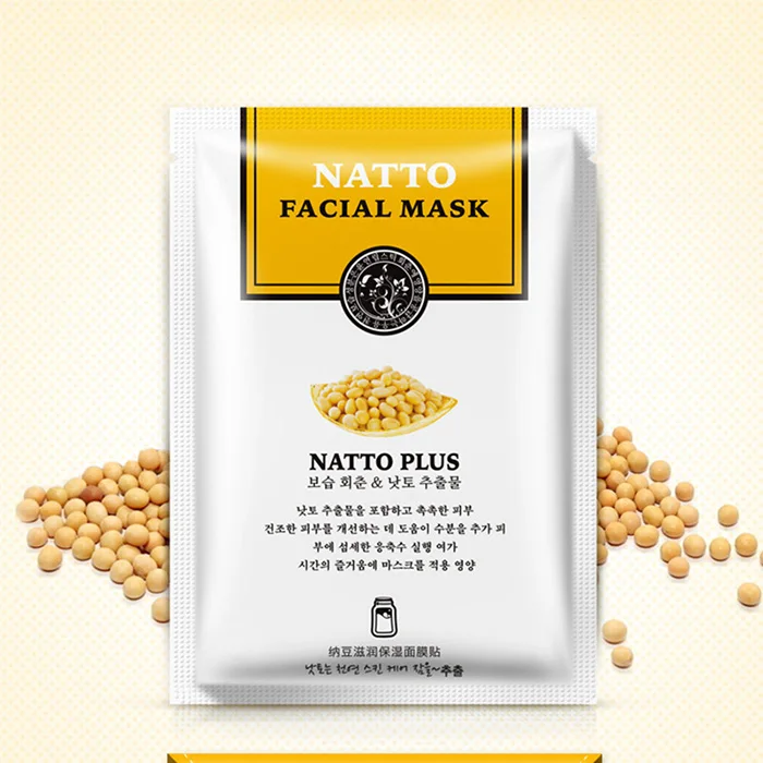 Маска для ухода за кожей лица Natto/увлажняющее молочко из козы шелковая маска против морщин отбеливающая питательная маска для лица - Цвет: Natto