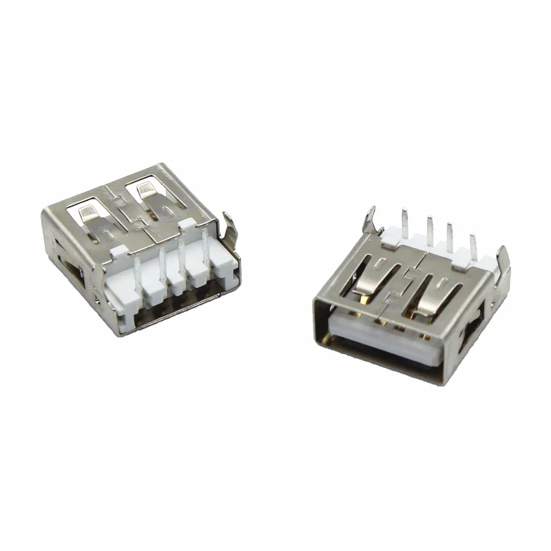 

10Pcs USB Type A Standard Port Female Solder Jacks Connector PCB Socket USB-A type 90 Degrees Rimless