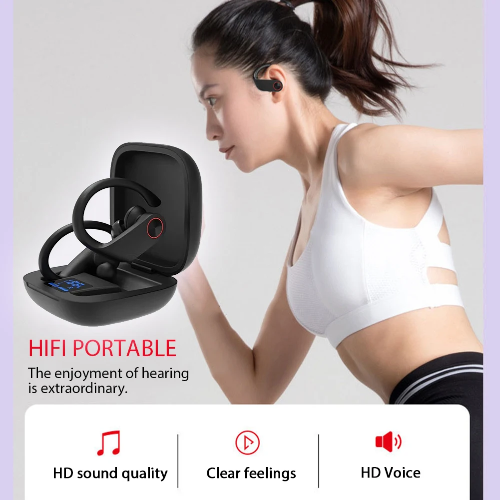 Спортивные Bluetooth стерео регулируемые шумоподавления музыка портативный вождение Hands Free бег беспроводные наушники HIFI ушной крючок