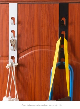 

4 Holes Creative Punch-free Multi-function Seamless Iron Door Behind Coat Hooks Hanger Bathroom Organizer Rack