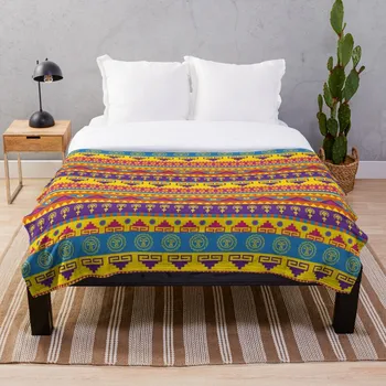 

Vivid mexican pattern Blanket Wool Flannel Plush Blanket Bedspread For office Sherpa Blanket Couch Quilt Cover Travel