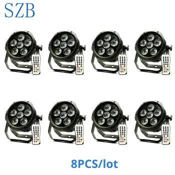 

SZB 8PCS 6x18W Waterproof IP65 High Brightness Battery LED Flat Par Light with Wireless DMX for Wedding Party/SZB-G3035A