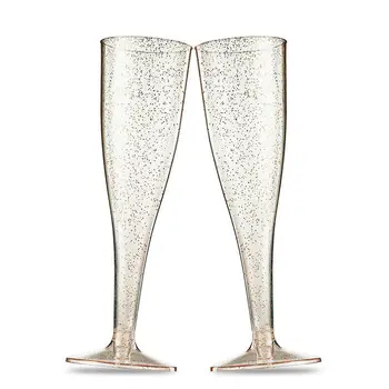 

Limit 100 Disposable Plastic Wine Glass Party Wedding Champagne Flute Goblet Cocktail Cup