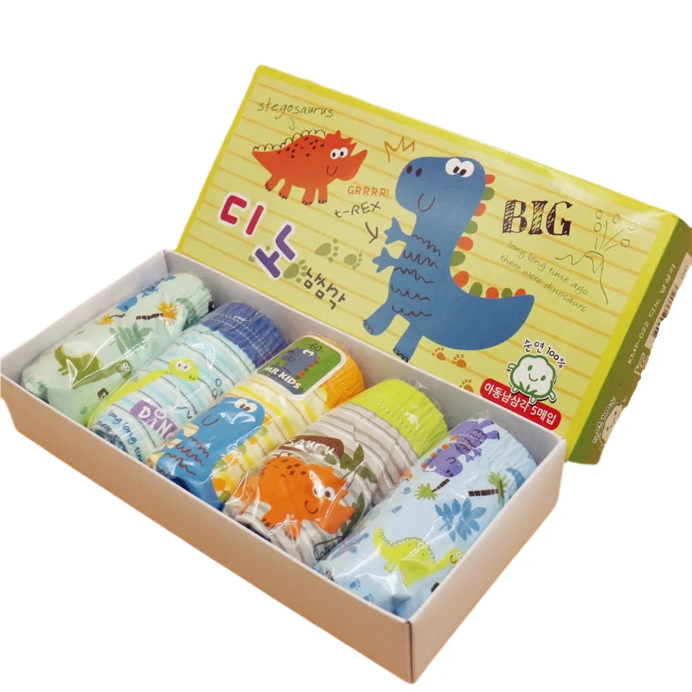 5 Pcs/Lot Boys Underwear Cotton Children Underwear Breathable Boy Briefs Dinosaur Cartoon Kids Panties 2-14Y Underpants For Boys