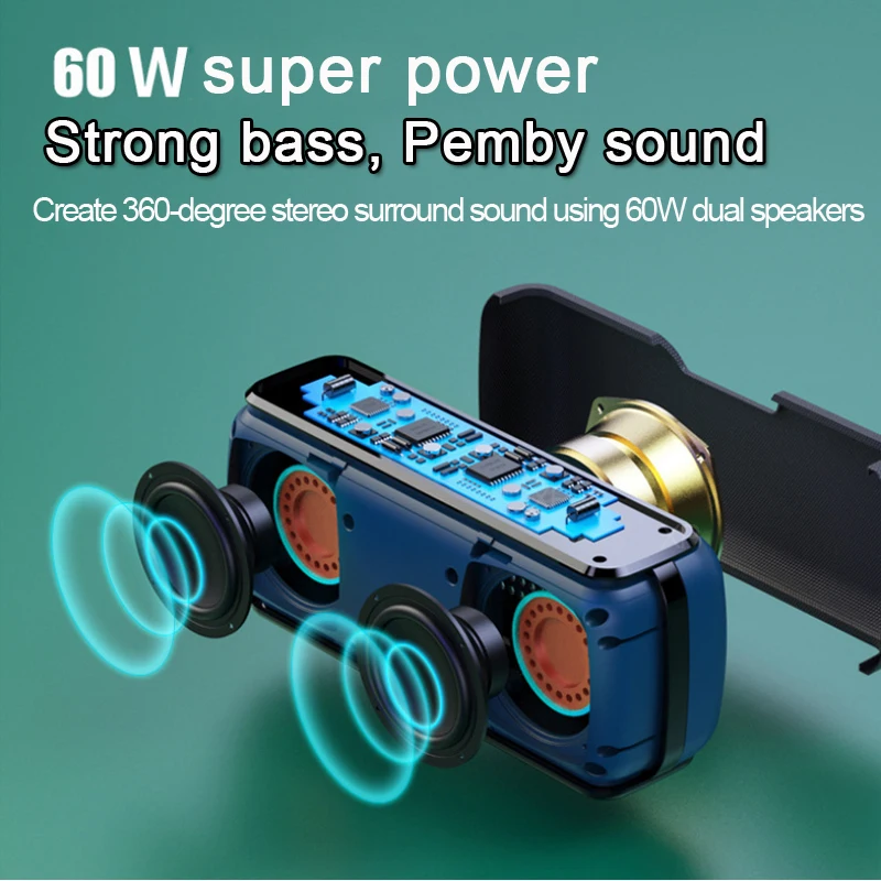 XDOBO X8 60W portable speaker high power bluetooth speaker deep bass TWS stereo subwoofer sound bar speaker supports TF AUX card XDOBO X8 60W portable speaker high power bluetooth speaker deep bass TWS stereo subwoofer sound bar speaker supports TF AUX card