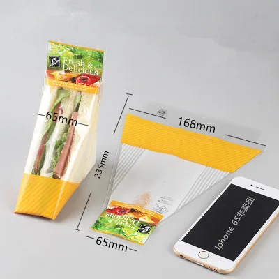 sandwich bag 100 шт коробка для упаковки сэндвичей белая коробка для карт креативная бумага для выпечки коробка с окном пикника еда для вечеринки одноразовая упаковка - Цвет: sandwich bag