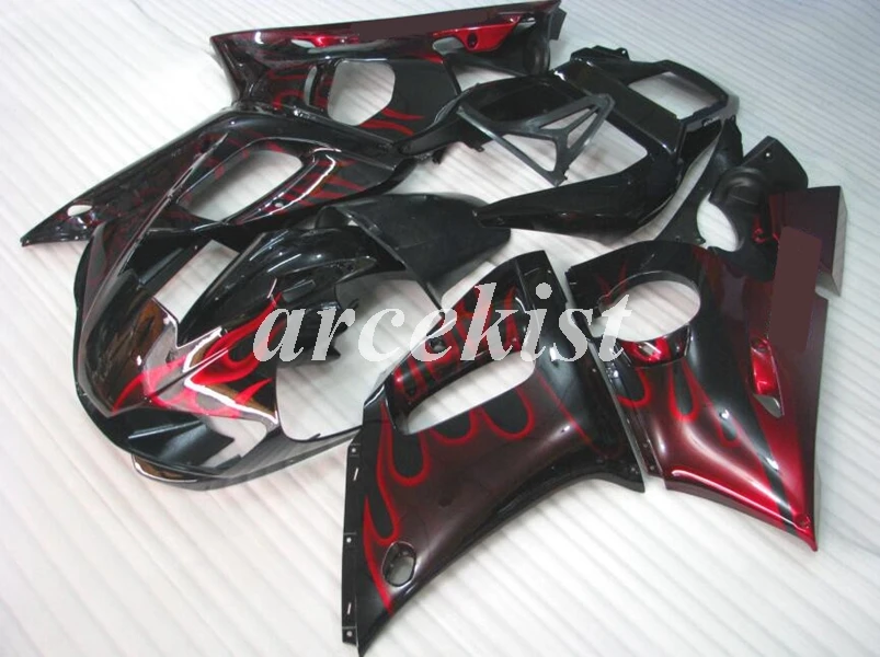 flame red Новинка из АБС-пластика для мотоцикла обтекатели комплект подходит для Yamaha YZF-R6 98 99 00 01 02 R6 1998 1999 2000 2001 2002 тела комплект из желтой туники - Цвет: flame red