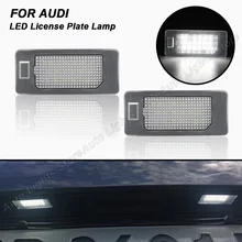 Lumière LED de plaque d'immatriculation, 2 pièces, pour Skoda Fabia Mk2 Superb Yeti VW Passat B6 Porsche Panamera Audi A4 B8 A5 S5 Q5 TT A6