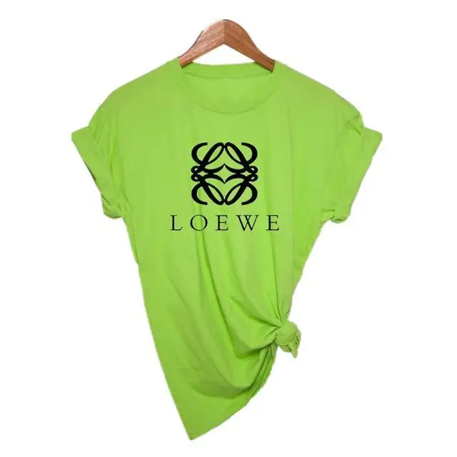 Grass green-H Новинка, Harajuku, LOEWE, брендовые, с принтом, женские футболки, повседневные, летние, короткий рукав, женская футболка, женская одежда - Цвет: Grass green-H