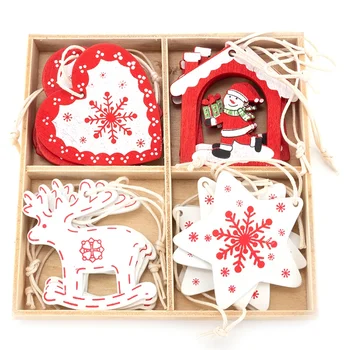 

16Pcs Wooden Christmas Tree Toys Articles for Chirstmas Hanging Ornaments Xmas Decor for Home Party Wedding New Year
