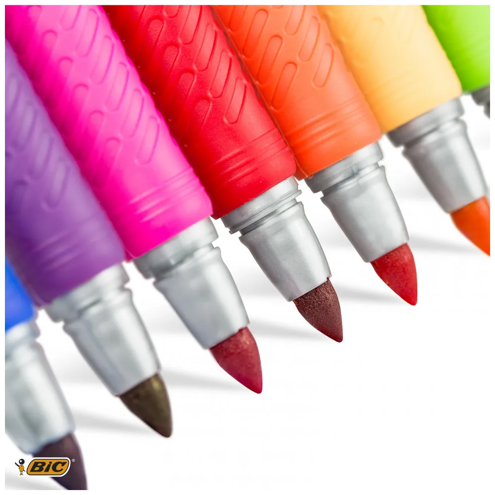 Креативные перманентные маркеры BIC Marking Сет х10(набор из 10 цветов