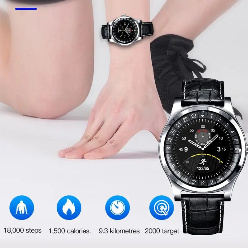 Смарт-часы R68 Bluetooth с круглым экраном умные часы Мужские часы с поддержкой sim-карты TF напоминание о звонках шагомер D35