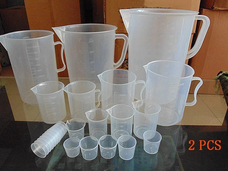 

2 Pcs 25/100/250/500/1000ML Plastic Measuring Cup Jug Pour Spout Surface Cook Kitchen Plasric Measuring Jug Measuring Jug