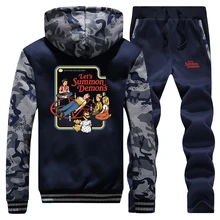*#Best Price Let's Summon Demons Camouflage Thick Jacket+Pants 2 Piece Sets Mens Funny Print Sweatshirt 2019 Winter Tracksuit Men Warm Hoodie *#Best Price Let's Summon Demons Camouflage Thick Jacket+Pants 2 Piece Sets Mens Funny Print Sweatshirt 2019 Winter Tracksuit Men Warm Hoodie
