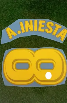 

2018 Farewell 8 Iniesta Nameset Printing Flocking Soccer Heat Transfer Badge