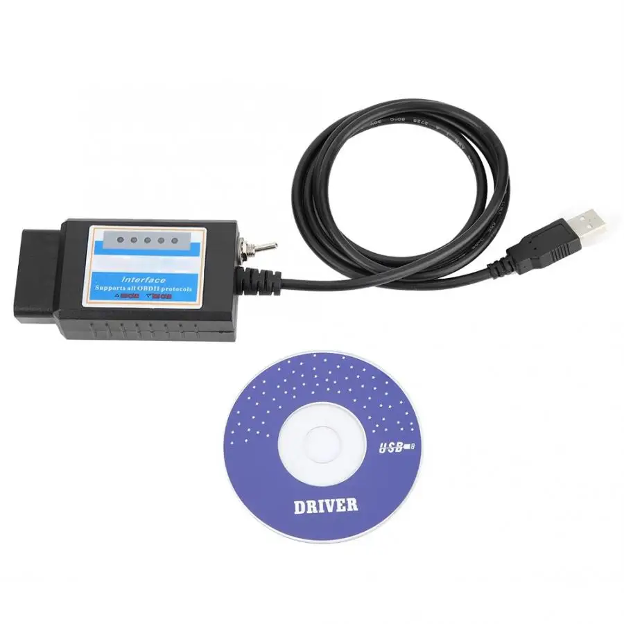 Инструменты для чтения кодов 12 В OBD2 ELM327 Автомобильный сканер с диагностическим интерфейсом usb-кабель для переключателя считыватель кодов для Ford Focus 12 13 14 15