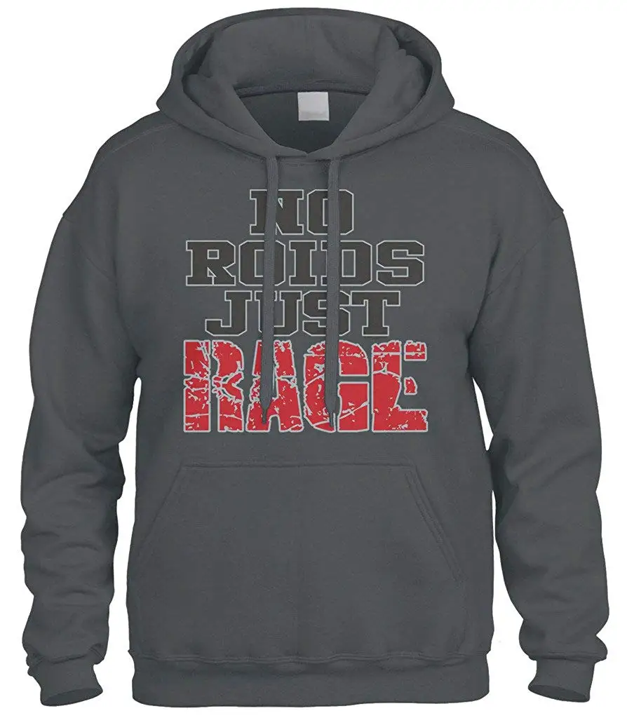 No Roids Just Rage, забавная Спортивная Толстовка для тренировок, толстовка с капюшоном унисекс для мужчин и женщин, толстовка с капюшоном