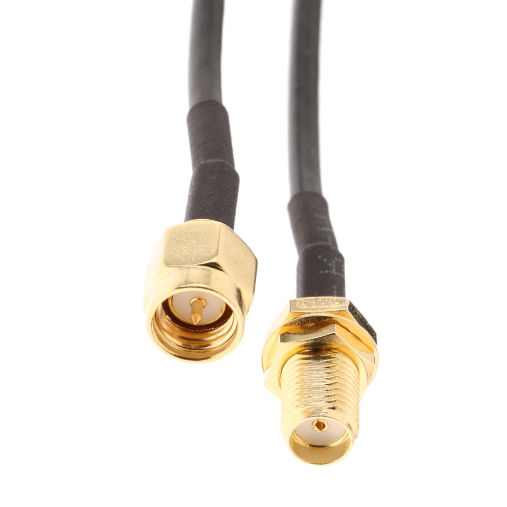 2Pack 32.8FT Low-Loss Coax Extension Cable (50 Ohm) - RP SMA Male to RP SMA Female - Antenna Extender for WiFi Wireless Router