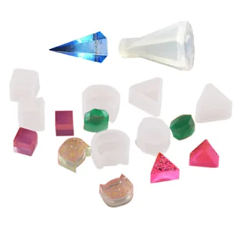 

1pcs DIY Cone rhombohedral Silica Gel Mold & 8Pcs DIY Earrings Silicone Mold