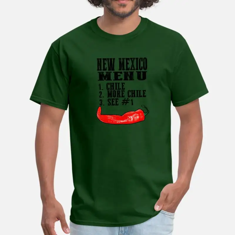Men-Army Green Индивидуальная футболка «чили» из Нью-Мехико, Мужская футболка из хлопка с круглым вырезом для фитнеса, Мужская S-5xl одежда высокого качества - Цвет: Men-Army Green