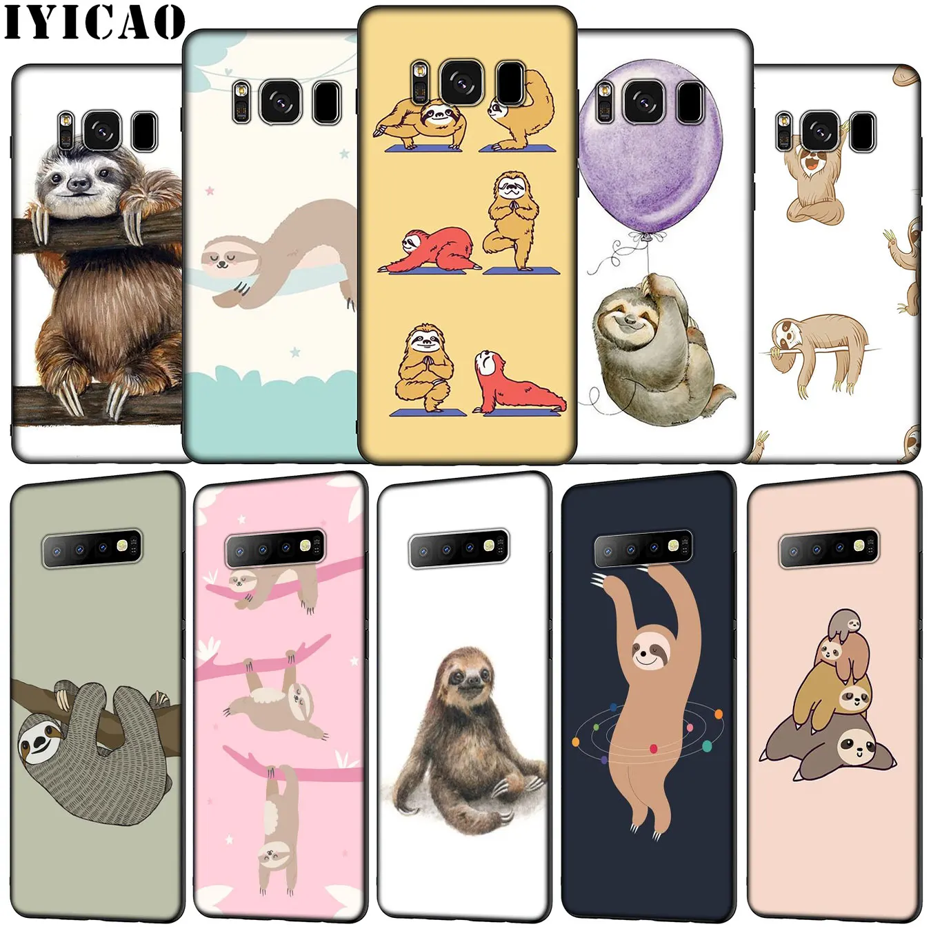 Мягкий силиконовый чехол для телефона IYICAO yoga sloth rose Samsung Galaxy S20 Ultra S10e S9 S8 Plus S6 S7 Edge S10