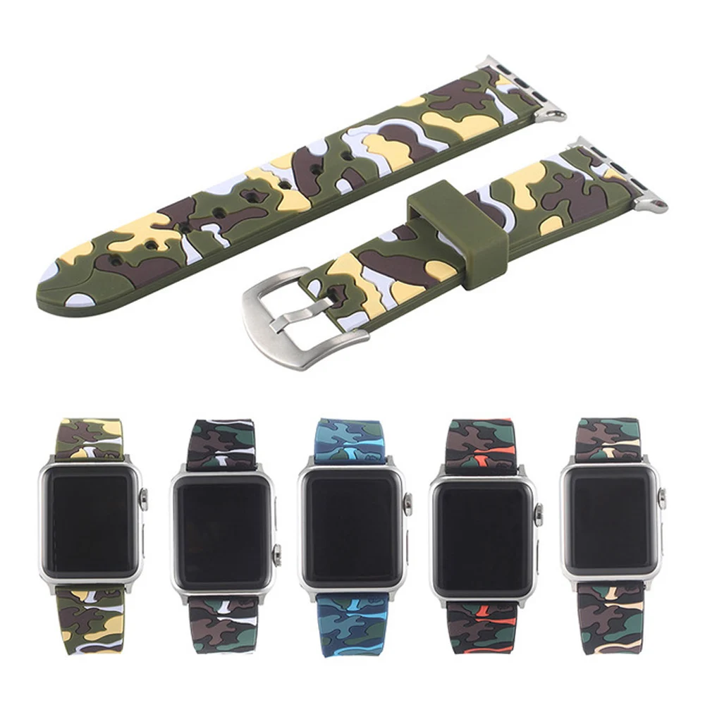 

Colorful Soft Silicone Sports Band for Apple Watch Series 1 2 3 38MM 42MM Watchband Strap for 40MM 44MM iWatch Series4 Bracelet