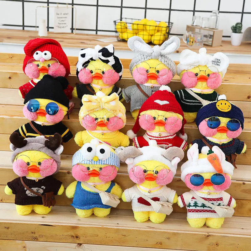 Милая Одежда для кукол, аксессуары, LaLafanfan, кафе, утка, плюшевая игрушка, Kawaii, повязка для волос для девочек, для мытья лица, бега, повязки для макияжа, подарки для девочек