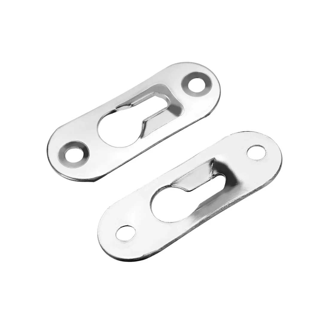 10/20Pcs 44mm x 16mm Silver Tone Metal Keyhole Hanger Fasteners For Hanging Paintings Frame On The Wall