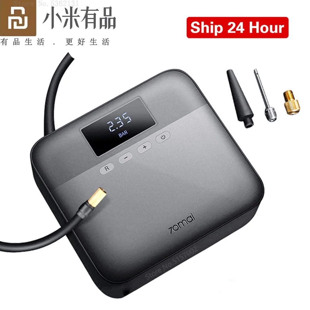 Xiaomi Mijia портативный воздушный компрессор насос 12 В DC шинный с цифровым дисплеем