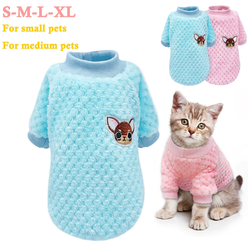 

dog clothes Winter Warm Plush jacket Sweater Funny Pet Costumes Soft Pajamas Pet Sweatshirt For Small Dog Cat Pink D40