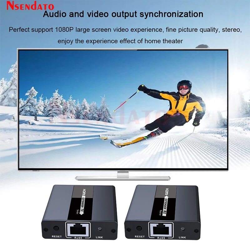 Extensor de Rede sobre Cat Transmissor de Vídeo sem Fio para Ps4 Hdmi 6 Rj45 Extensão Divisor Receptor Hdcp pc Lkv371 120m 5e - - Image 5