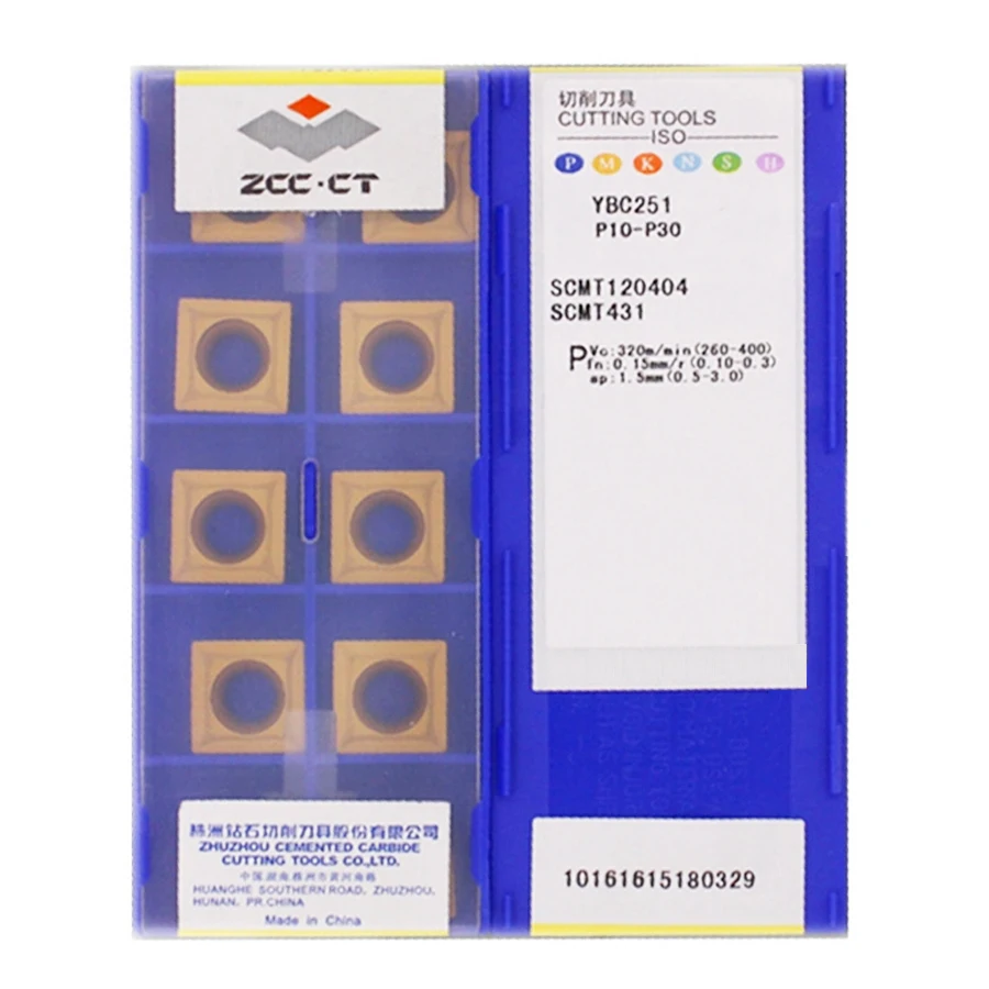 

ZCC.CT SCMT120404 YBC251/SCMT120408 YBC251 карбидные вставки 10 шт.