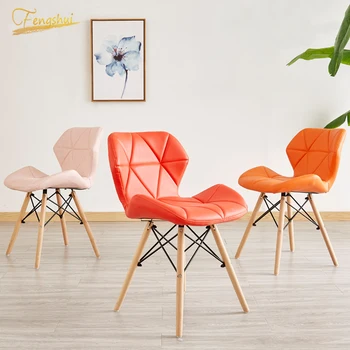

Nordic Restaurant Chairs Dining Room Modern Iron Office Chair Wood Kitchen Dining Chairs for Dining Rooms Home Sofa Vanity Chair