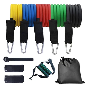 

11pcs/set Fitness Resistance Tube Band Yoga Gym Stretch Pull Rope Exercise Training Expander Door Anchor With Handle Ankle Strap