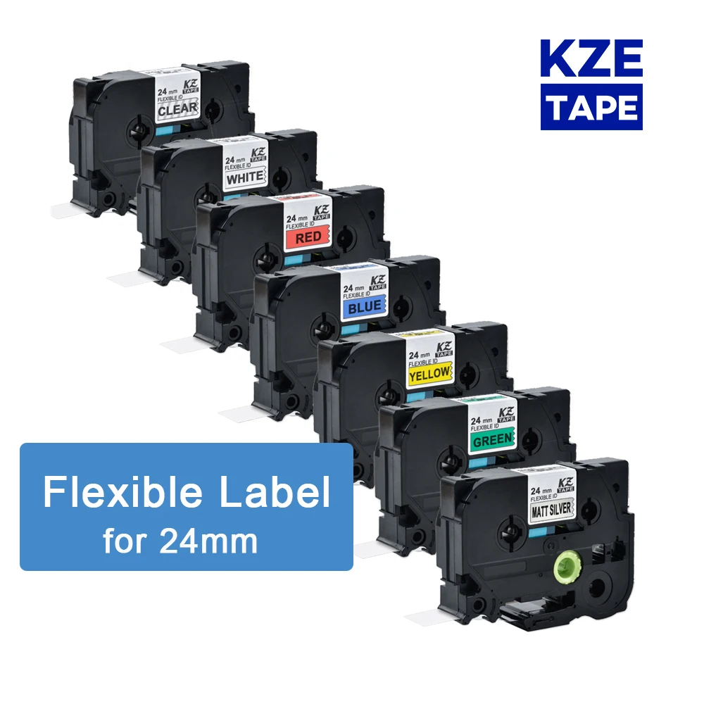 24 мм Brother гибкий кабель этикетки ленты Tze-FX251 многоцветная ламинированная