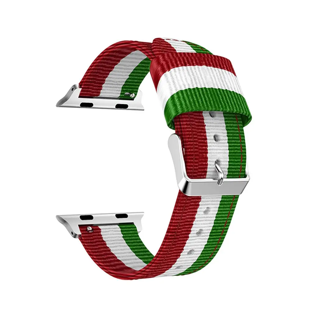 Green white red Модный нейлоновый ремешок для Apple watch 44 мм 40 мм 42 мм 38 мм браслет для iWatch серии 1 2 3 4 наручный ремешок аксессуары для часов - Цвет ремешка: Green white red