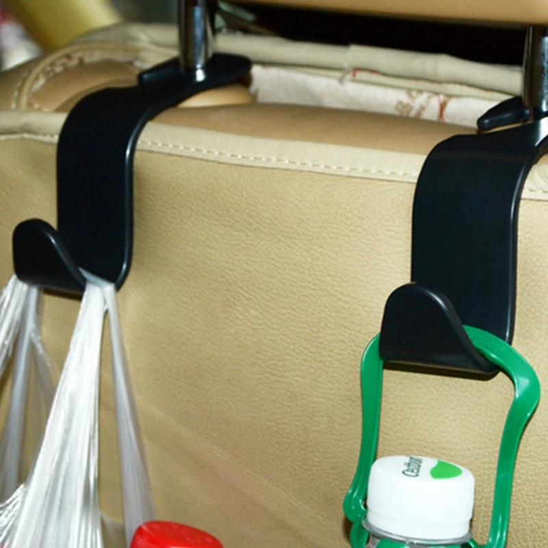 planuuik Universal Car SUV Back Seat Headrest Hanger Storage Hooks For Groceries Bag Handbag 