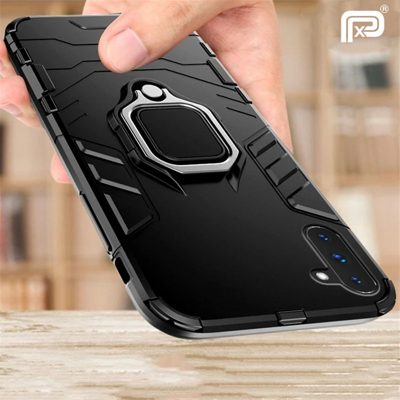 

For Samsung Galaxy Note 10 Plus Case Armor Bumper Ring Holder Hard PC Back Cover For Samsung Galaxy Note10+ 5G Phone Case