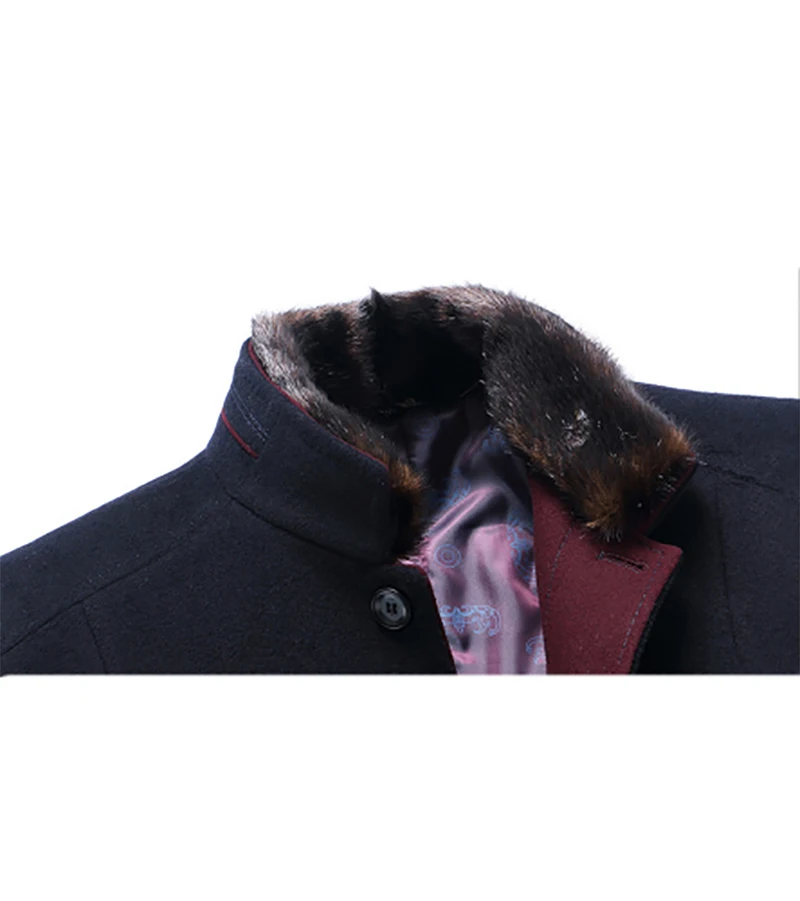 Зимние шерстяные повседневные однобортные пальто, утепленные мужские бархатные куртки, теплое меховое пальто, куртки с воротником