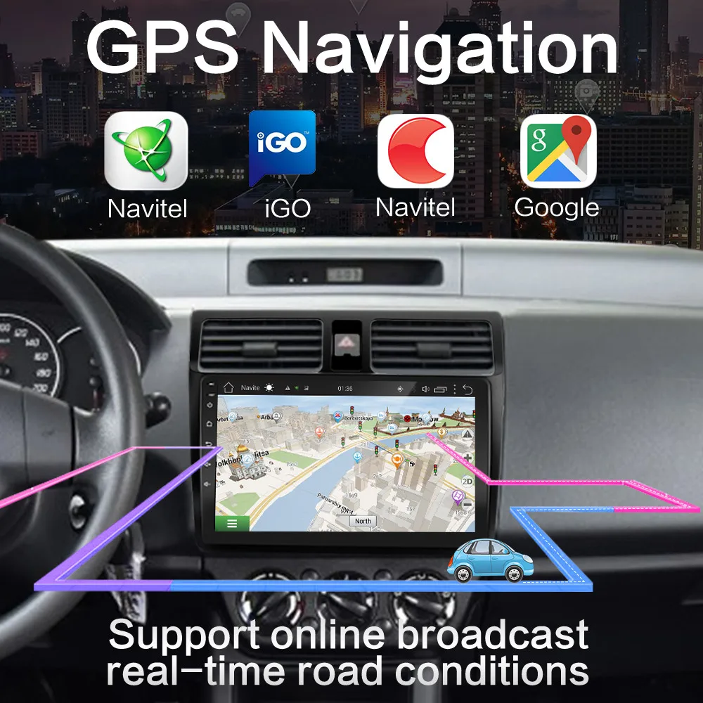 2G ram Android 9,0 автомобильный DVD мультимедийный плеер 10," для suzuki swift 2005 2006 2007 2008 2009 2010 автомобильный Радио gps навигация