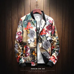 Fashion Spring 2021 New Print Casual Jacket Mens Japanese Streetwear Designer Clothes Plus ASIAN SIZE M-XXXL 4XL 5XL