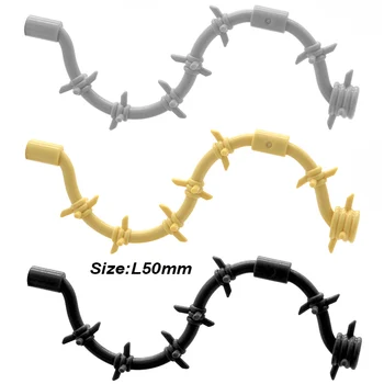 

10pcs/lot WW2 Blocks Poisonous Rattan Whip Iron Fence Military Guardrail MOC Roadlock Building Bricks Toys for Children