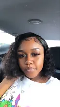 Rizado Bob peluca del pelo humano del frente del cordón pelucas con minimechones brasileño Remy pelo humano Pelo Corto Pre arrancado peluca para las mujeres negras de la onda profunda de la peluca