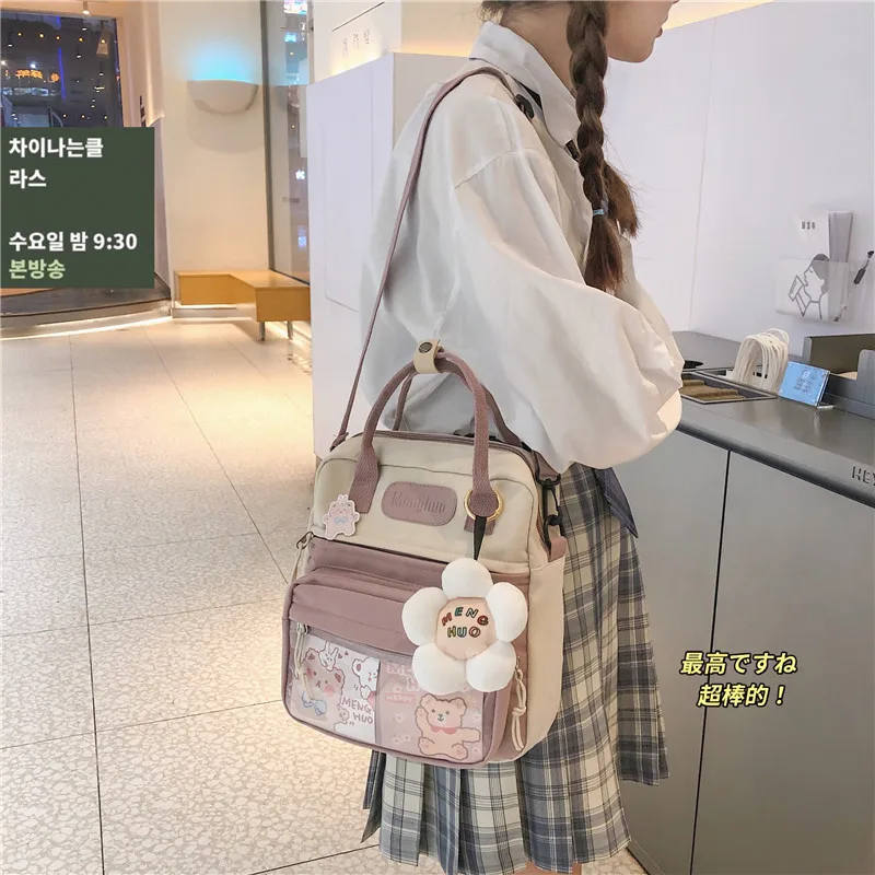Korean Style Cute Mini Backpacks Women Waterproof Nylon Small Shoulder Bags For Teenage Girls Schoolbags Flower Travel Backpack