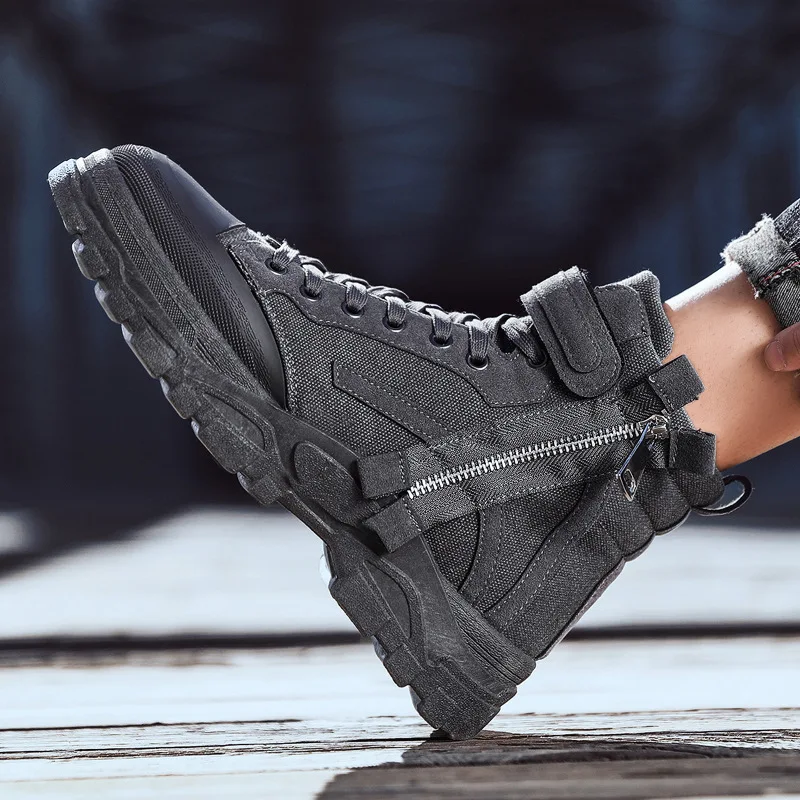

Autumn And Winter New Style Men Martin Boots Retro British Style Worker Boot 2019 Cool Velcro Trendy Shoes