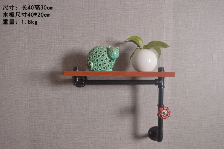 

Industrial Iron Pipe Creative Double Wood Wall Hanging Kitchen Bathroom Shelves Storage Holders & Racks