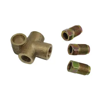 Fesjoy Brake Pipe Fittings 3 Way T Piece Brake M10 Tee 3//16 Pipe 10mm with 3 Male Nuts Short Union Metric